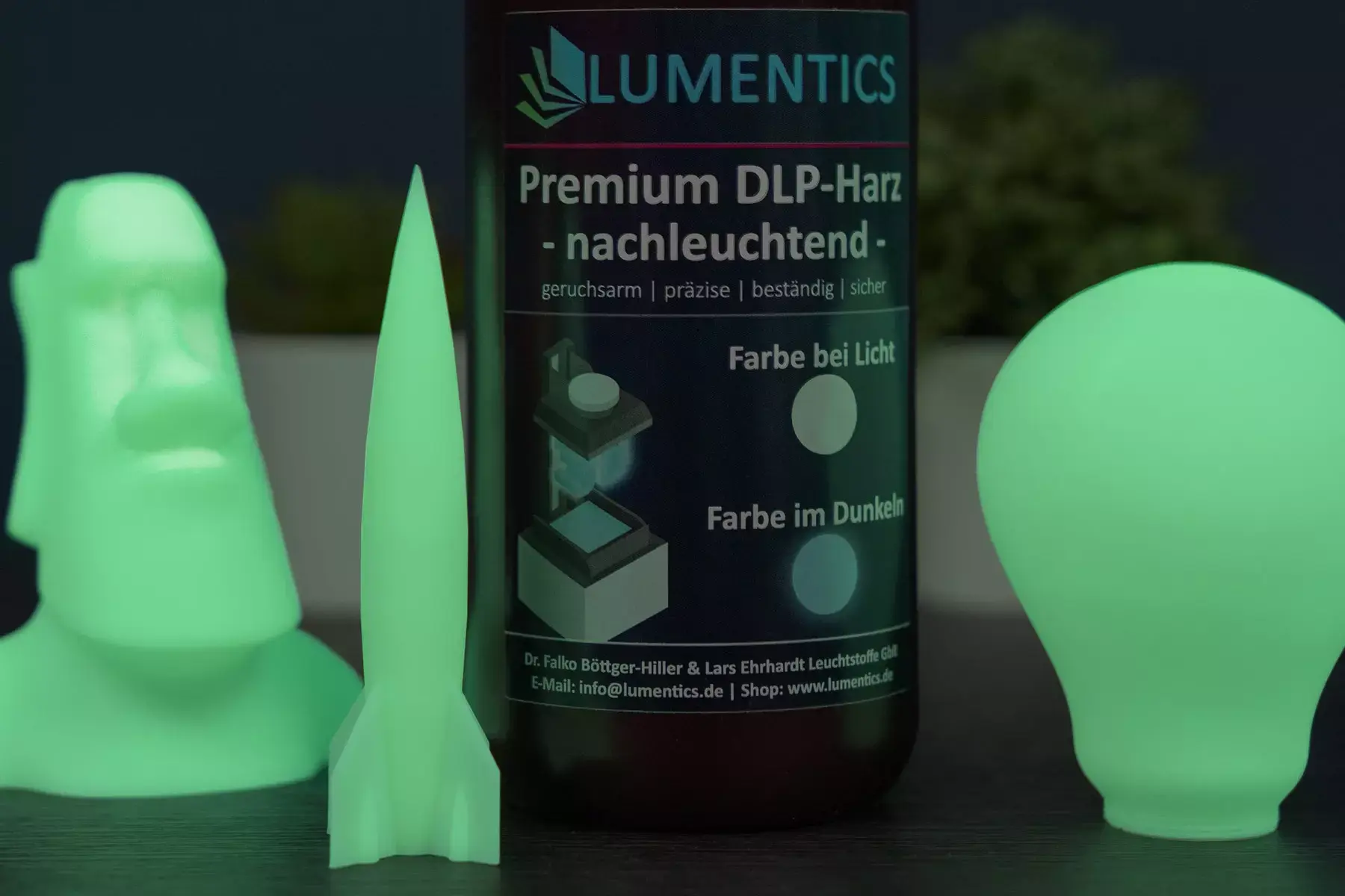 3D-Druck-Figuren-fluoreszierend-Material-Kunststoff-Lumentics-DLP-Harz-nachtleuchtend